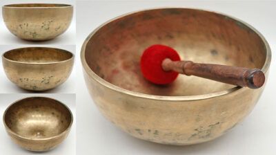 Stunning Superior Quality Rare 9” Golden Antique Lingam Singing Bowl – G3 & C#5