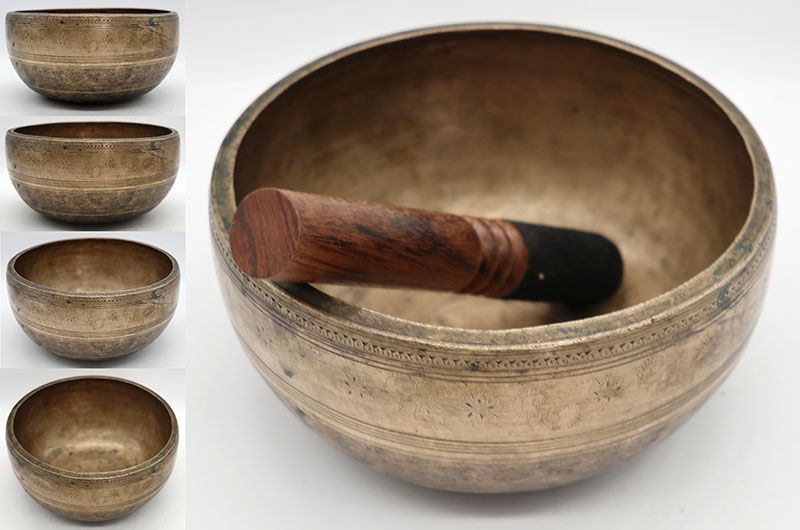 Interesting & Unusual Decorated Antique Remuna Singing Bowl - Lovely Eb4