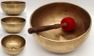 Stunning Superior Quality Rare 9” Golden Antique Lingam Singing Bowl – F#3 & C#5