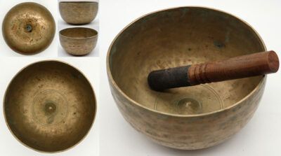 Rare High-Wall Early 19th Century Lingam Singing Bowl – F3 & C5 - Ritual Cuts