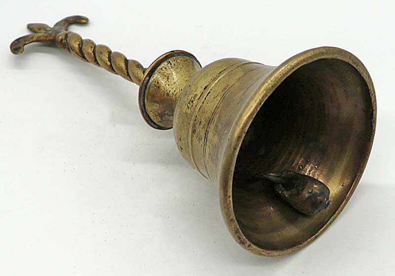 Antique Bronze Temple Hand-Bell with Trishula