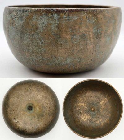 Rare Large G#3 Antique Lingam Singing Bowl with inscription