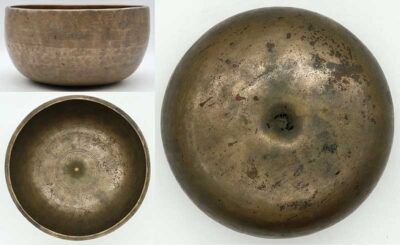 Rare Superior Quality High-Sided Antique Lingam Singing Bowl - Inscribed 'Mahatma'