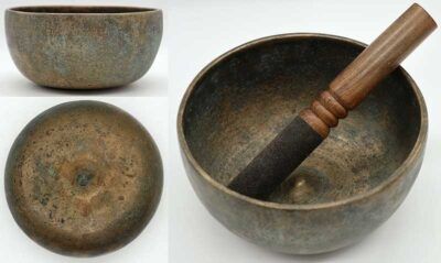 Rare Medium-Size Antique Lingam Singing Bowl in ‘As Found’ Condition – Inscribed