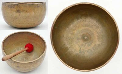 Characterful Rare Antique Lingam Singing Bowl - C#4 & G5 - Inscription