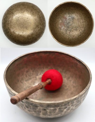Large 10 ½ " Lightweight Antique Jambati Singing Bowl – Unusually Low Perfect Pitch G#2