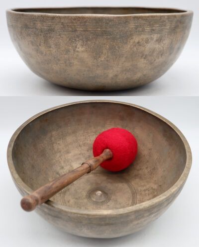 Incredibly Rare 18th Century 11” Antique Jambati-Lingam Singing Bowl – Sublime C#3-D3