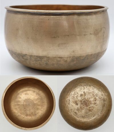 Unusual Golden Self-Amplifying Pot-Shaped Singing Bowl – Bb3 & F5
